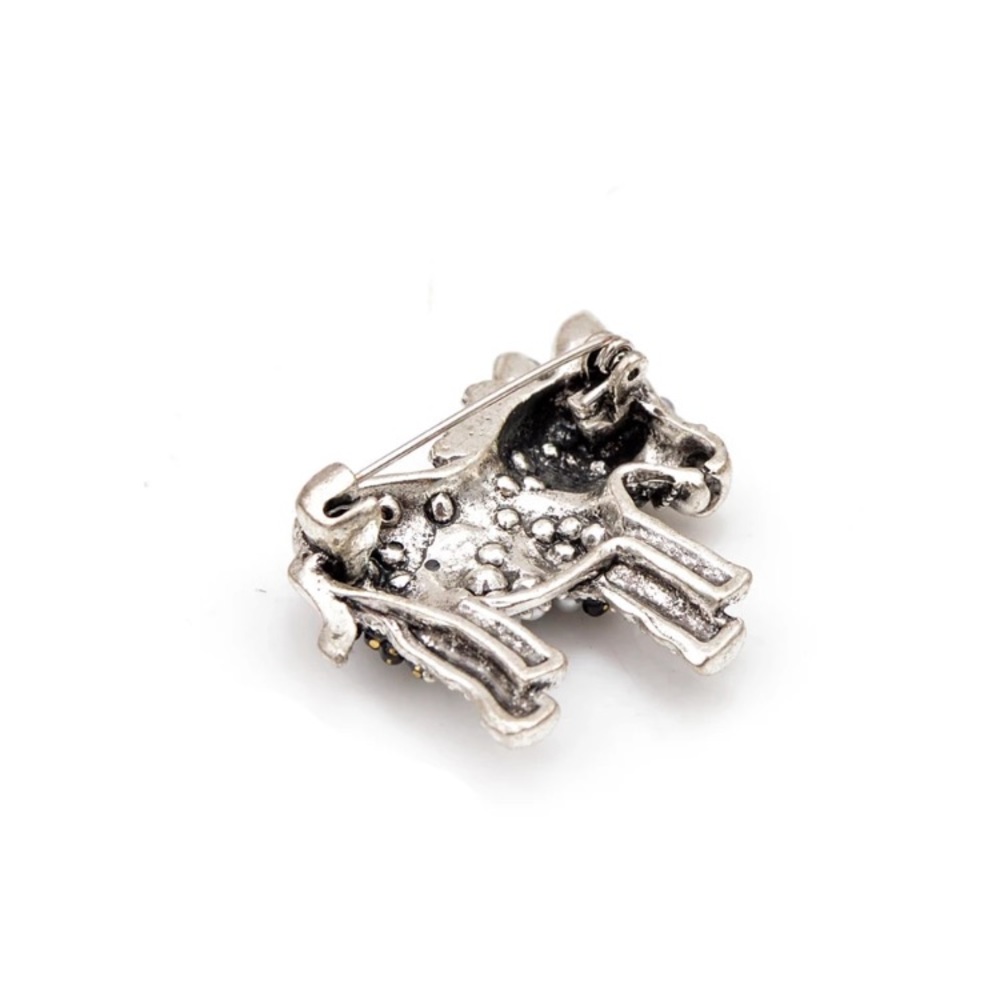 LAST 2! Rhinestone and Pearl Donkey Brooch Pin - Picture 3 of 4